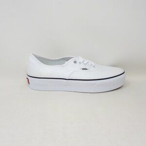 Vans Authentic Platform Tonal Checkerboard White Classic Shoe Sneaker Womens NEW
